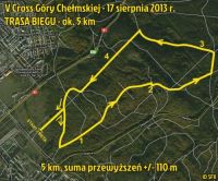 Trasa biegu - V Cross Góry Chełmskiej